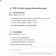 chatgpt-top-10-clinici-stomatologice-implant-dentar-bucuresti