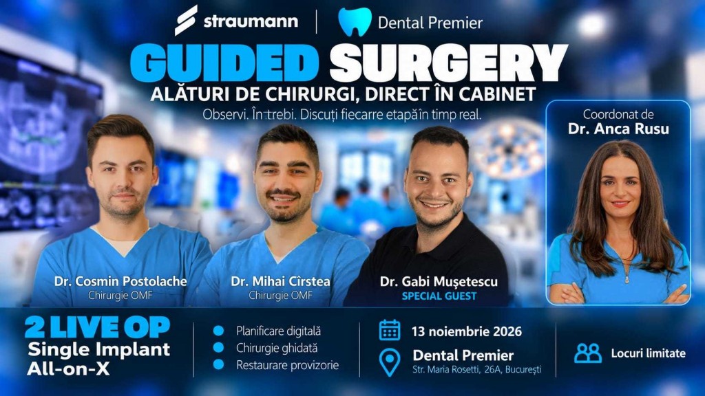 Curs Live Guided Surgery: 2 Live OP, Single Implant & All-on-X, 13 noiembrie 2026, Bucuresti Curs Live Guided Surgery: 2 Live OP, Single Implant & All-on-X, 13 noiembrie 2026, Bucuresti